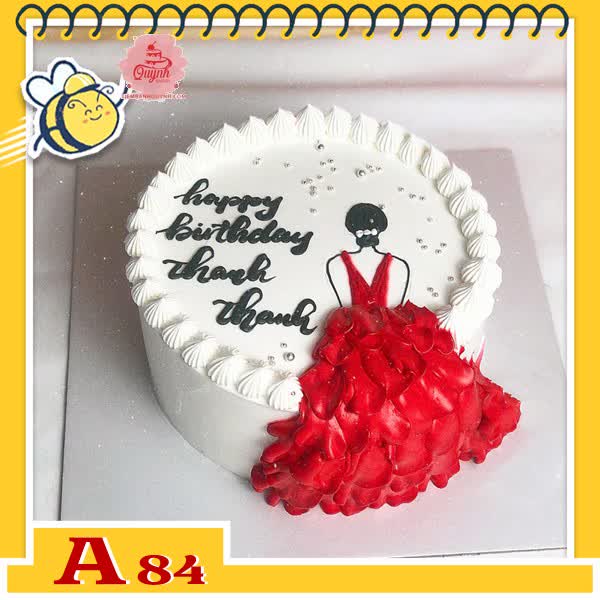 Bánh kem sinh nhật đơn giản A84 thiếu nữ kiêu sa ngọt ngào