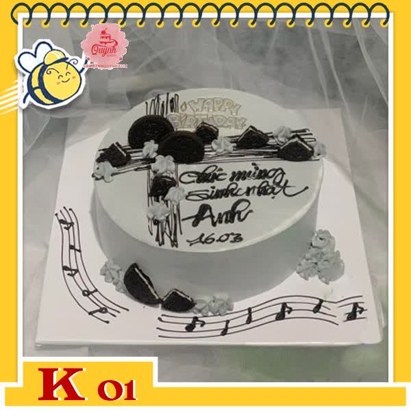 Bánh kem tặng khách hàng K01 vô cùng hot với bánh oreo ngon tuyệt và màu xám mạnh mẽ