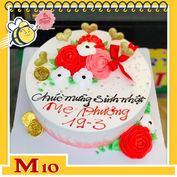 Bánh kem tặng mẹ M10 siêu hot với những đóa hoa màu sắc tươi sáng rực rỡ phong cách mới nhất