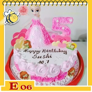 Bánh kem búp bê E06 búp bê elsa màu hồng nền hồng có số tuổi cực đẹp Bánh kem búp bê E06 búp bê elsa màu hồng nền hồng có số tuổi cực đẹp