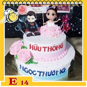 Bánh kem búp bê E14 2 tầng cho 1 bé trai 1 bé gái độc lạ siêu thu hút Bánh kem búp bê E14 2 tầng cho 1 bé trai 1 bé gái độc lạ siêu thu hút