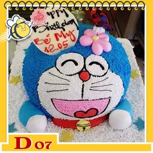 Bánh kem Doremon D07 tạo hình 3D cả đầu đôremon có gắn nơ hoa hồng trên đâu cho bé gái Bánh kem Doremon D07 tạo hình 3D cả đầu đôremon có gắn nơ hoa hồng trên đâu cho bé gái