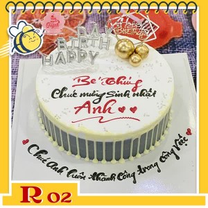 Bánh kem người yêu R02 nền xám phủ socola trắng cùng bộ phụ kiện hiện đại Bánh kem người yêu R02 nền xám phủ socola trắng cùng bộ phụ kiện hiện đại