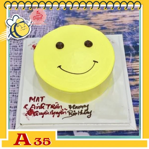 giới thiệu tổng quan Bánh kem sinh nhật đơn giản A35 tạo hình mặt cười quá trời gợi đòn bánh hot trend
