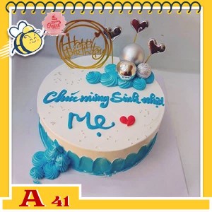 Bánh kem sinh nhật đơn giản A41 nền màu trắng phối hợp màu xanh dương hiện đại đẹp Bánh kem sinh nhật đơn giản A41 nền màu trắng phối hợp màu xanh dương hiện đại đẹp