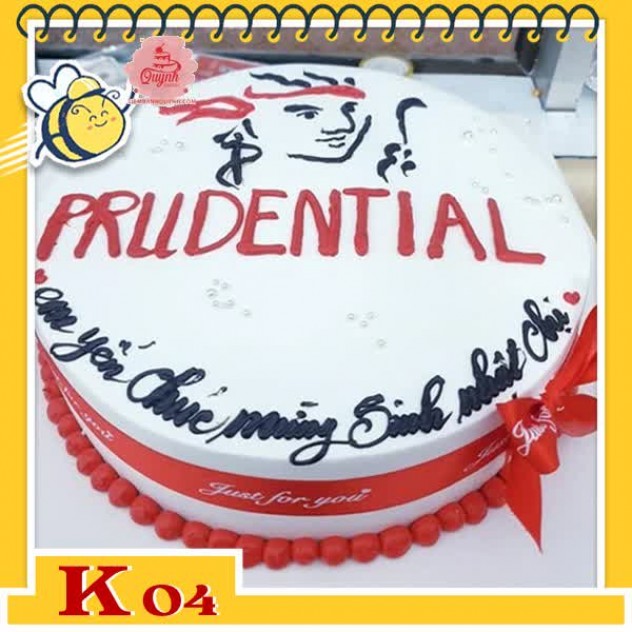 giới thiệu tổng quan Bánh kem tặng khách hàng K04 vẽ logo công ty nổi bật cùng lời chúc tới khách yêu