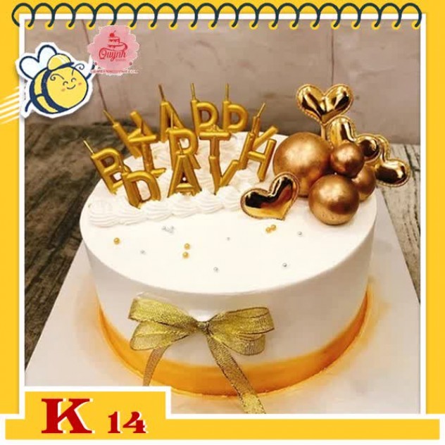 giới thiệu tổng quan Bánh kem tặng khách hàng K14 phong cách phụ kiện Hàn Quốc hot trend màu trắng vàng sang trọng
