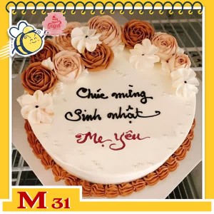 Bánh kem tặng mẹ M31 tông màu nâu trắng yêu thích của các bà mẹ vừa đẹp vừa ngon Bánh kem tặng mẹ M31 tông màu nâu trắng yêu thích của các bà mẹ vừa đẹp vừa ngon