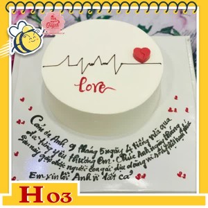 Bánh kem tặng người yêu H03 nền trắng ngọt ngào