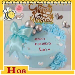 Bánh kem tặng người yêu H08 đơn giản với màu xanh ngọc của hi vọng pha chút nữ tính đáng yêu Bánh kem tặng người yêu H08 đơn giản với màu xanh ngọc của hi vọng pha chút nữ tính đáng yêu