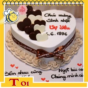 Bánh kem trái tim T01 bán chạy nhất ngọt ngào màu trắng nâu đen xinh cực xinh tặng người yêu Bánh kem trái tim T01 bán chạy nhất ngọt ngào màu trắng nâu đen xinh cực xinh tặng người yêu