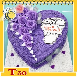 Bánh kem trái tim T30 full tím bắt nhiều hoa tím nữa bên ấn tượng hút mắt Bánh kem trái tim T30 full tím bắt nhiều hoa tím nữa bên ấn tượng hút mắt